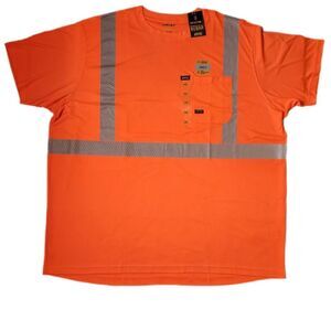 Ariat Rebar Hi‑Vis ANSI 2 Short Sleeve Work Shirt Men’s 4XL Orange NWT